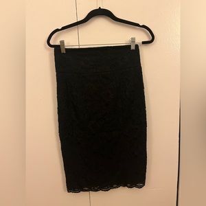 Express black lace pencil skirt